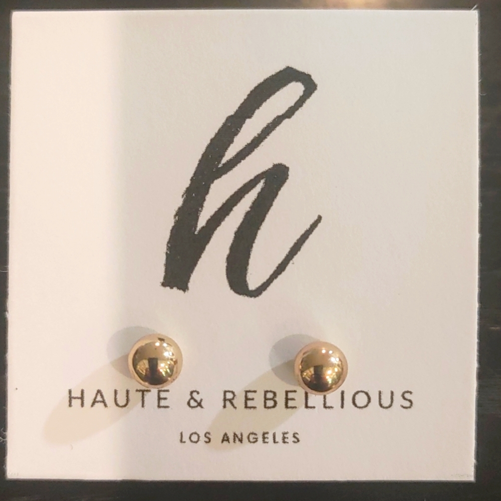 Haute & Rebellious Gold Plated Stud Earrings